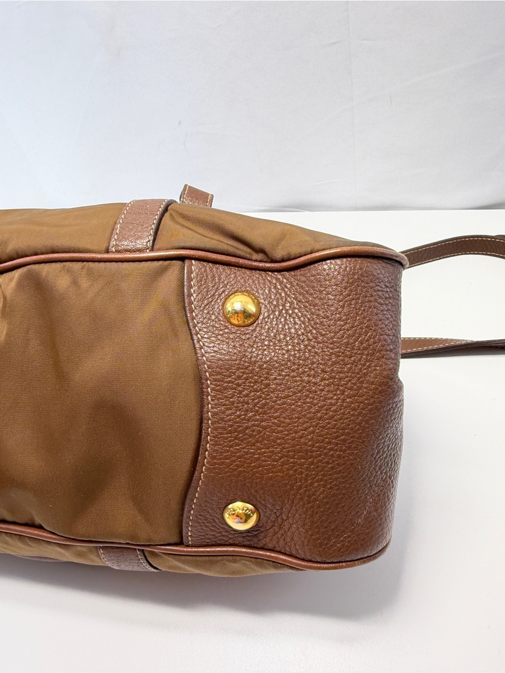 Prada Brown Nylon & Leather Messenger Satchel - Picture 8 of 11
